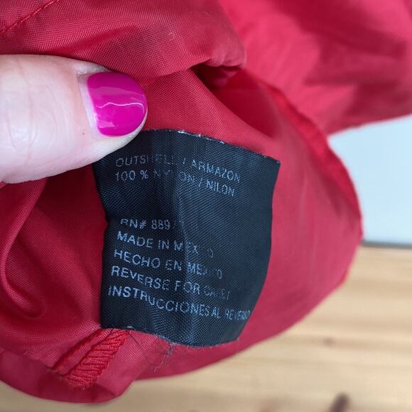 Vintage Mickey Mouse Pullover Nylon Windbreaker Hooded Jacket Red XXL - Picture 10 of 12